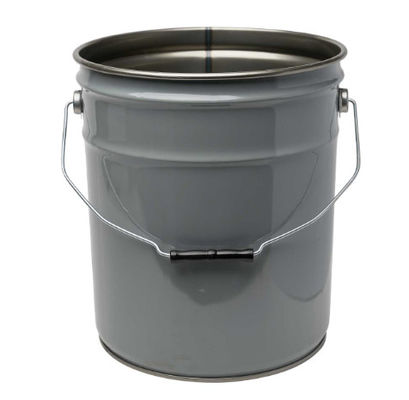 Gray Steel 26 24Ga Open Head 5 Gallon Paint Bucket With Curly Lid