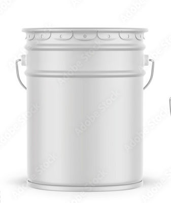 White Matte Metal Paint Bucket With Flower Edge Lid