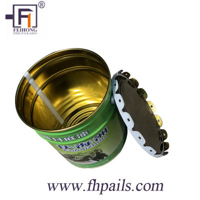 UN Rated 5 Gallon Metal Grease Bucket With Curly Lid