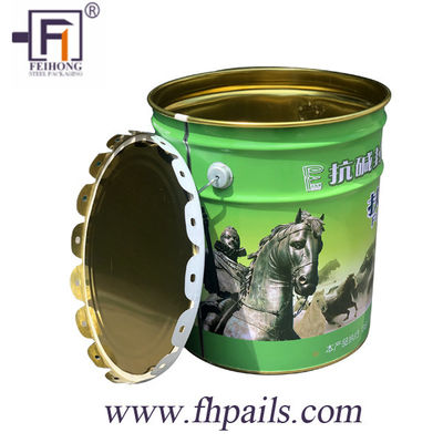 UN Rated 5 Gallon Metal Grease Bucket With Curly Lid