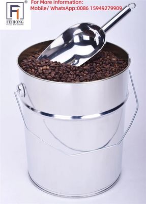 25L Metal Bucket With Lid For Roasted Coffee Beans