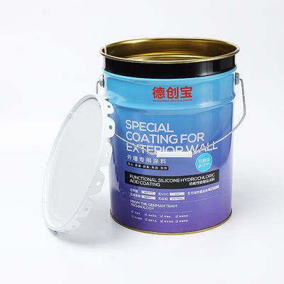 Metal Steel Adhesives Chemical Pails 20L Round With Flower Edge Lid