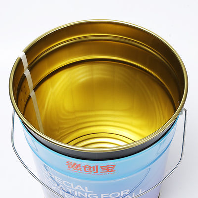 Metal Steel Adhesives Chemical Pails 20L Round With Flower Edge Lid