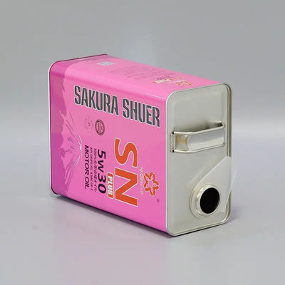 Square 4L F Style Motor Tin Oil Oblong Can With Spout For Engine Oil