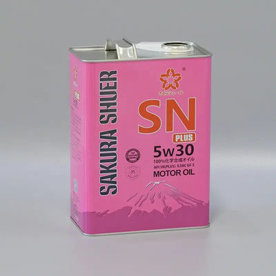 Square 4L F Style Motor Tin Oil Oblong Can With Spout For Engine Oil