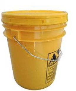 Yellow Plastic Bucket Containers UN Rated 20L For Glue Storage