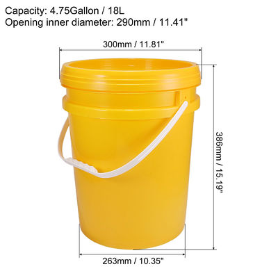 PE 18L Latex Plastic Paint Pails With Lid Plastic Handle UN Rated