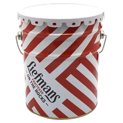 18L Metal Grease Bucket With Flower Edge Lids UN Approved
