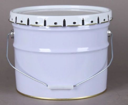 3 Gallon Short White Open Head Steel Pail With Lid And Handle