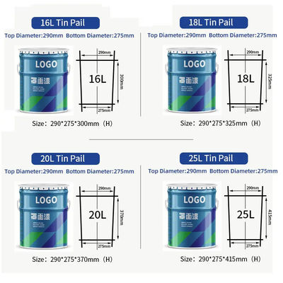 Round UN Rated Ink Bucket Metal Iron Galvanized Pails For Inks Storage