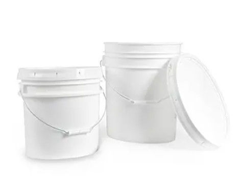 3 Gallon Food Grade White Plastic Bucket Containers With Handle Lids