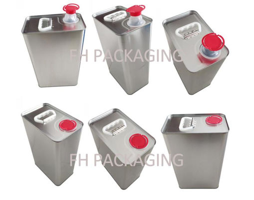 2L Empty Food Grade Rectangular Virgin Olive Oil Tin Can With Metal Handle