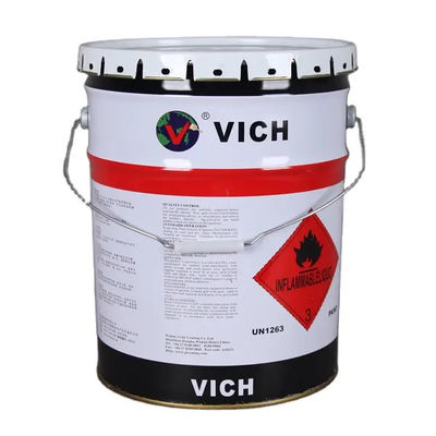 5L Powder Coating Metal Paint Bucket Black Handle White Color