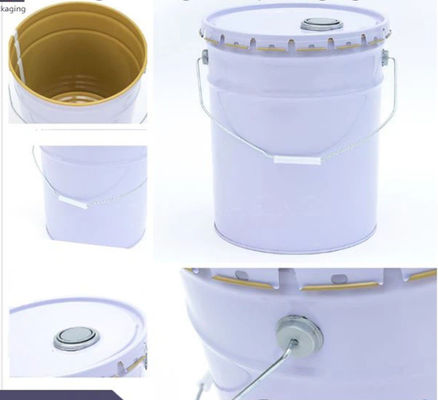 5l Capacity Metal Paint Bucket Lid Included Powder Coating