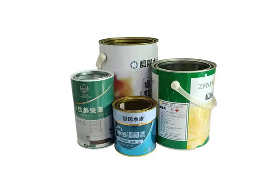 1 Gallon Round Oil Paint Iron Tinplate Cans With Plastic Hoop Handle