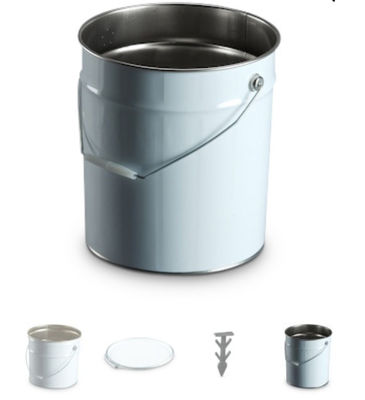 Reusable 16l Metal Paint Bucket Metallic With Lever Lock Ring Lid