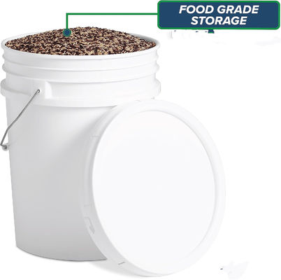 Food Safe UV Resistant Plastic Bucket Containers With Customized Printing And Snap On Lid
