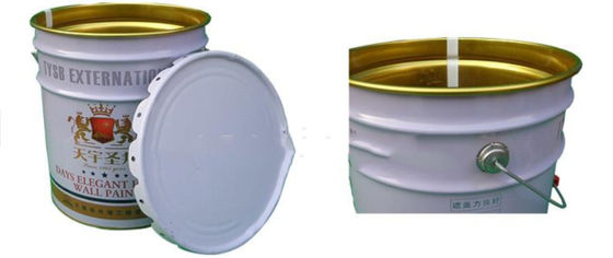 UN Approved 5 Gallon Paint Bucket With Customized Printing And Rubber Gasket Lid