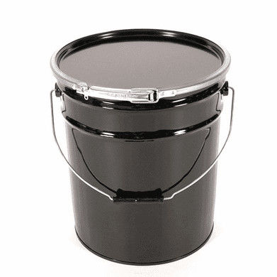 5 Gallon Open Head Steel Pail And Plain Cover Black Lever Lock Ring Lids