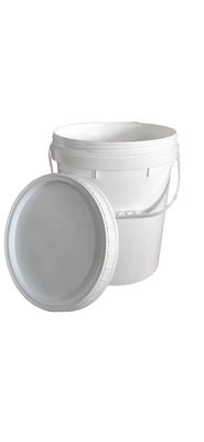 5 Gallon Plastic Pail With White Screw Top Lid – White