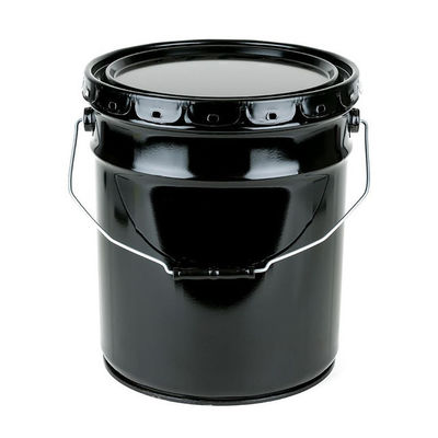 5 Gallon Black Steel Crimp Cover Pail