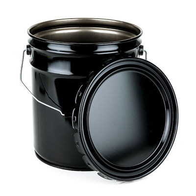 5 Gallon Black Steel Crimp Cover Pail