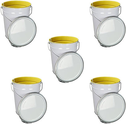 Customizable Chemically Resistant Round Pails with Metal Handles and Lids