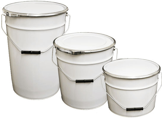 Customized White Polypropylene Tinplate Pails and Buckets with Gold Phenolic Lining